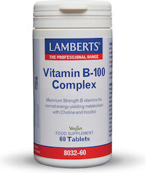 Lamberts Vitamin B-100 Complex Βιταμίνη 100mg Energy 60 ταμπλέτες Lamberts Vitamin B-100 Complex Βιταμίνη 100mg Energy 60 ταμπλέτες