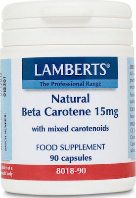 Lamberts Beta Carotene Βιταμίνη για τo Δέρμα 15mg 90 κάψουλες