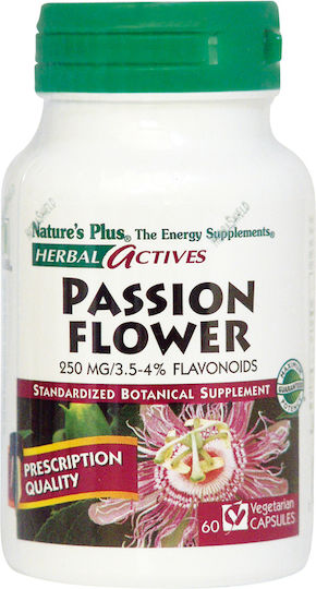 Nature's Plus Herbal Actives Passion Flower Supplement for Anxiety 60 veg. caps