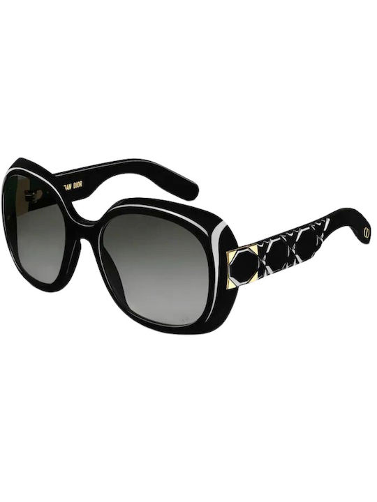 Dior Женски Слънчеви очила с Черно Пластмасов Рамка и Черно Леща