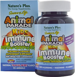 Nature's Plus Animal Parade Kids Immune Booster Vitamin for Immune System Boost Tropical Berry 90 chewable tabs