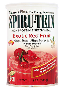 Nature's Plus Spiru-Tein High-Protein Energy Meal Gluten Free with Flavor Exotic Red Fruit 504gr