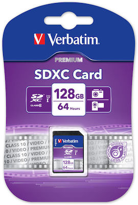 Verbatim Premium SDXC 128GB Class 10 U1 UHS-I