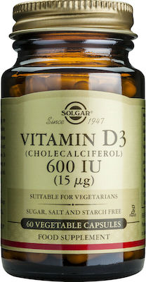 Solgar Vitamin D3 (Cholecalciferol) Vitamin für Unterstützung des Immunsystems 600iu 15mg 60 veg. Kappen