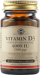Solgar Vitamin D3 Βιταμίνη 4000iu 60 φυτικές κάψουλες