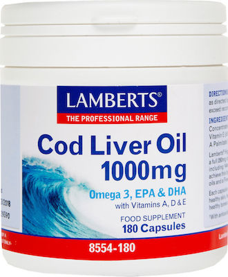 Lamberts Cod Liver Oil Lebertran 1000mg 180 Mützen