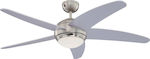 Westinghouse Bendan 72220 Deckenventilator 132cm mit Licht und Fernbedienung Silber