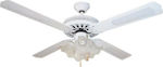 Eurolamp Ceiling Fan 130cm with Light White