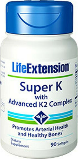 Life Extension Super K with Advanced K2 Complex Βιταμίνη για την Υγεία των Οστών 90 μαλακές κάψουλες