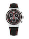 Swatch Watch Chronograph Battery with Black Leather Strap