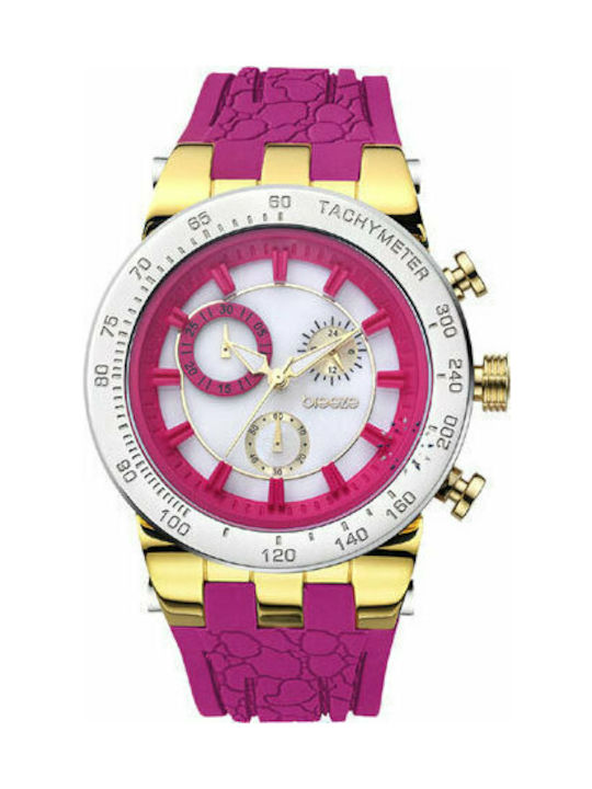 Breeze Chronograph Watch with Rubber Strap Purple