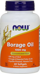 Now Foods Borage Oil Concentrated GLA Έλαιο Βοράγου 1000mg 60 μαλακές κάψουλες