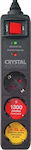 Crystal Audio Πολύπριζο Ασφαλείας 3 Θέσεων με Διακόπτη και Καλώδιο 1.5m CP3-1300-70