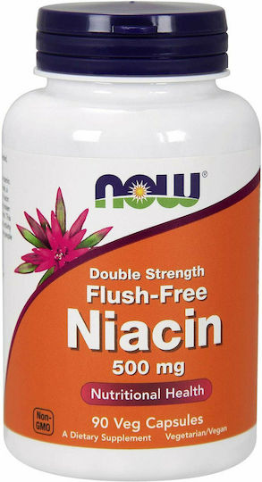 Now Foods Niasin Βιταμίνη για την Υγεία του Νευρικού Συστήματος 500mg 90 φυτικές κάψουλες