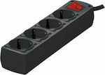 SAS 5-Outlet Power Strip 1.5m Black