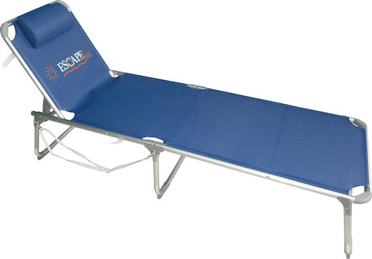 Escape Foldable Aluminum Beach Sunbed Blue with Pillow 200x61x38cm