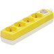 SAS Power Strip 4 Positions with Switch and Cable 1.5m Yellow