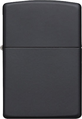 Zippo Αναπτήρας Λαδιού Αντιανεμικός σε Μαύρο χρώμα Regular