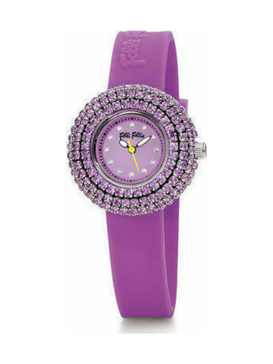 Folli Follie Watch with Pink Rubber Strap