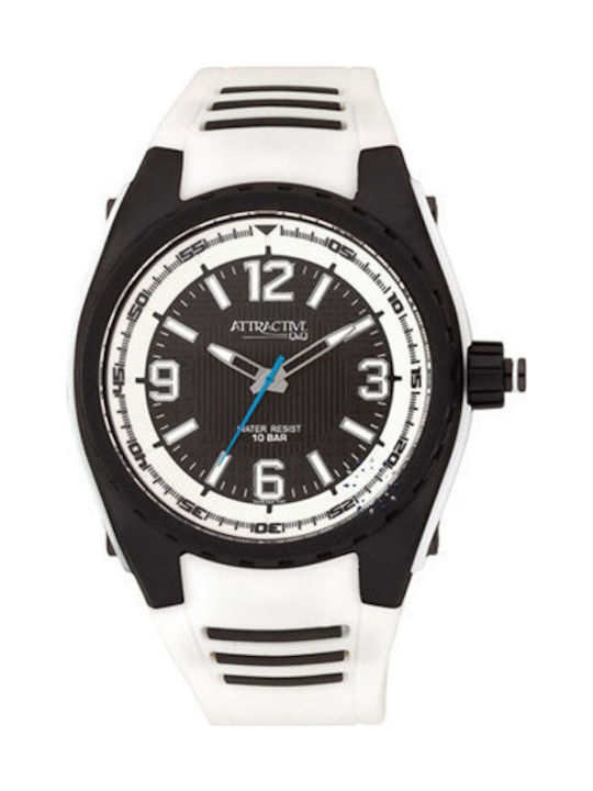 Q&Q DA48-002 Ανδρικό Ρολόι 52mm Μπαταρίας με Λε...