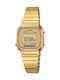 Casio Digital Uhr mit Gold Metallarmband