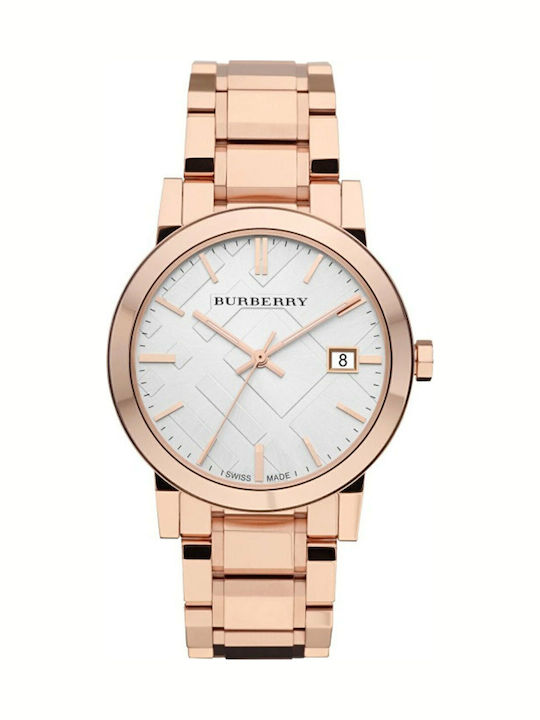 Burberry Men's Watch 38mm Battery with Pink Gol...