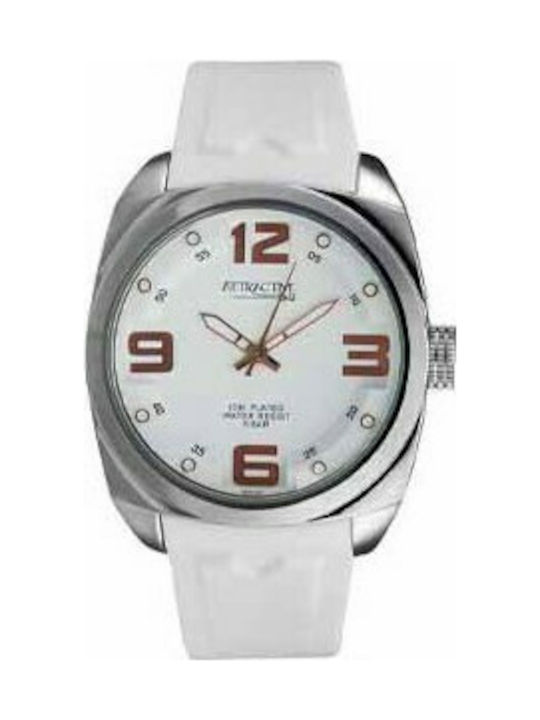 Q&Q Watch Battery with White Rubber Strap