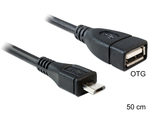 DeLock Regular USB 2.0 to micro USB Cable Μαύρο 0.5m (83183)