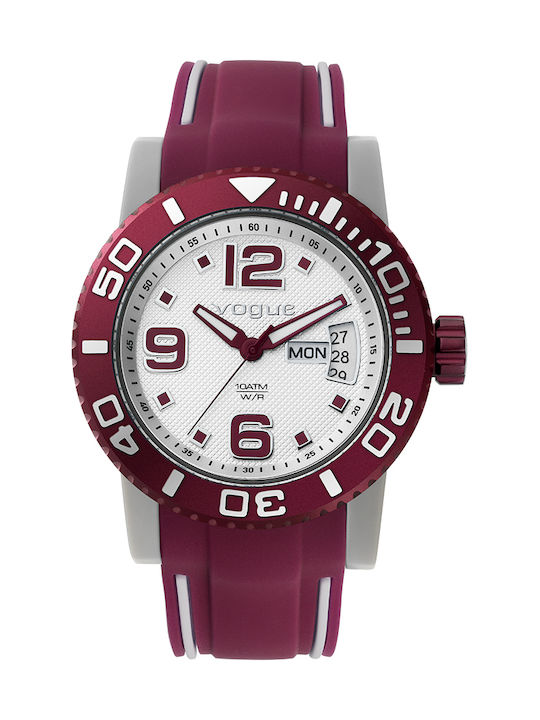 Vogue Watch with Red Rubber Strap