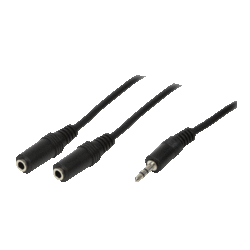 LogiLink 3.5mm male - 3.5mm female Cable Black 0.2m (CA1046)