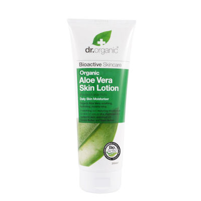 Dr.Organic Aloe Vera Feuchtigkeitsspendende Lotion Regeneration mit Aloe Vera für trockene Haut 200ml