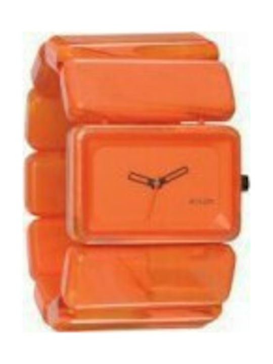 Nixon Uhr mit Orange / Orange Kautschukarmband