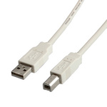 Roline 4.5m USB 2.0 Cable A-Male to B-Male White (S3105-100)