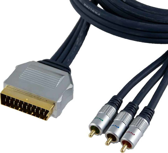 Prolink Cable Scart male - 3x RCA male 1.5m (TCV7422-0150)
