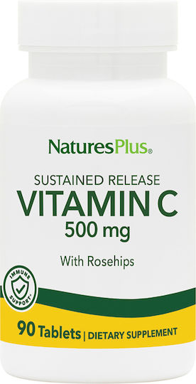 Nature's Plus Vitamin C for Immune System Boost, the Skin & Antioxidant Action 500mg 90 Tablets