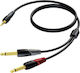 Procab CLA713/1.5 Cable 2 x 6.3mm male - 3.5mm male 1.5m (CLA713/1.5)