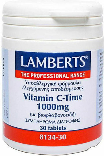 Lamberts Vitamin C Time Βιταμίνη για Ενίσχυση του Ανοσοποιητικού, τo Δέρμα & Αντιοξειδωτική δράση 1000mg 30 ταμπλέτες