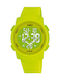 Q&Q Watch with Yellow Rubber Strap M122J005Y