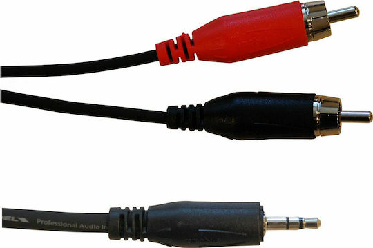 Proel Καλώδιο Ήχου 3.5mm male - RCA male Μαύρο 1.8m BULK540LU18