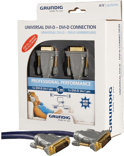 Grundig 42166641 5m DVI-D male to DVI-D male Cable Black (42166641)