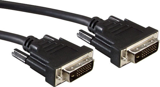 Roline Cable DVI-D male - DVI-D male 2m Μαύρο (S3641-50)