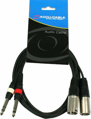 Accu-Cable Audio Cable 2x XLR male - 2x 6.3mm male 3m (AC-2J6S-2XM/3)