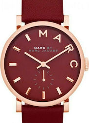 Marc Jacobs Watch with Leather Strap Red MBM1267