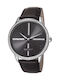 Esprit Watch with Black Leather Strap