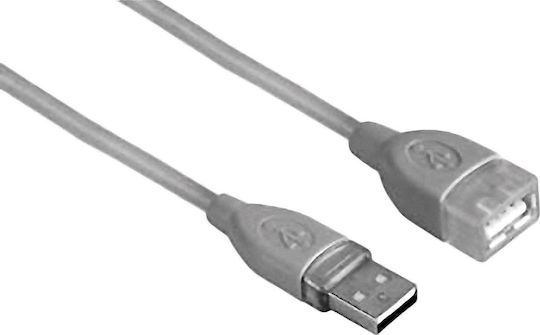 HAMA USB 2.0 Кабел USB-A мъжки - USB-A женски Сив 1.8м 00045027
