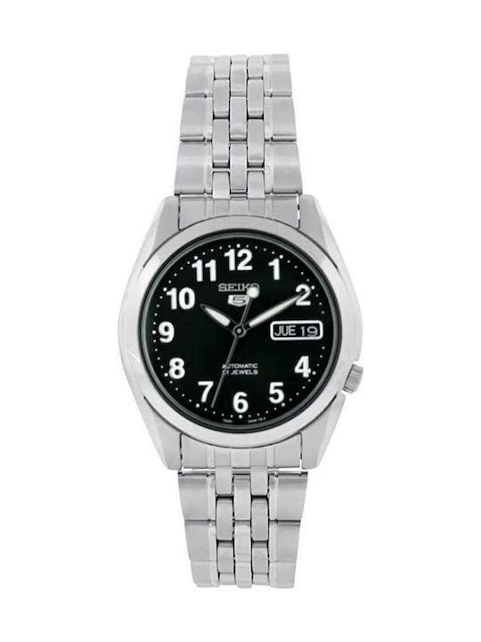 Seiko 5 Automatic Men's Watch 37mm Automatic with Silver Metal Bracelet