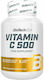 Biotech USA Vitamin C 500 Vitamină pentru Energie & Imunitate 500mg Căpșună Portocală Afine 120 tablete masticabile
