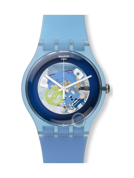 Swatch Uhr mit Blau Kautschukarmband