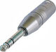 Neutrik NA3MP Μετατροπέας 6.3mm male σε XLR male Ασημί