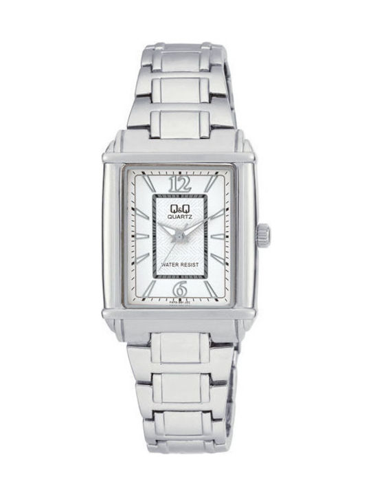 Q&Q Uhr mit Silber Metallarmband F472J201